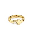One Lucky Flower Crystal Gold Joia Anel Mulher OJLFR06G