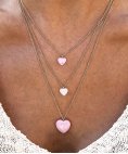 One Neckmess Pink Heart Joia Colar Mulher OJNN23G