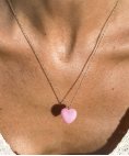 One Neckmess Big Pink Heart Joia Colar Mulher OJNN24G