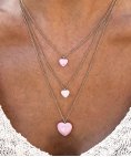 One Neckmess Big Pink Heart Joia Colar Mulher OJNN24G