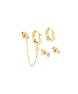 One Golden Four Joia Brincos Set Mulher OJSEGF03G