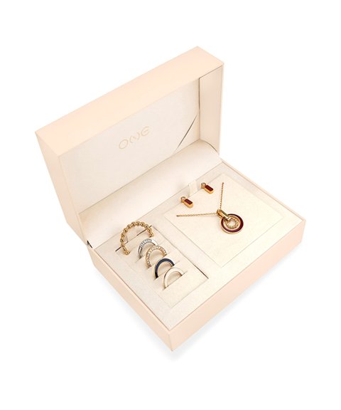One Box Mood Rouge Joia Colar Brincos Set Mulher OJSET17G