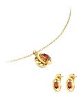 One Birthstone Janeiro Joia Colar Brincos Set Mulher OJSET24G01
