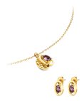 One Birthstone Fevereiro Joia Colar Brincos Set Mulher OJSET24G02