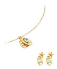One Birthstone Março Joia Colar Brincos Set Mulher OJSET24G03