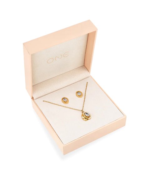One Birthstone Abril Joia Colar Brincos Set Mulher OJSET24G04