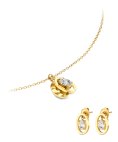 One Birthstone Abril Joia Colar Brincos Set Mulher OJSET24G04