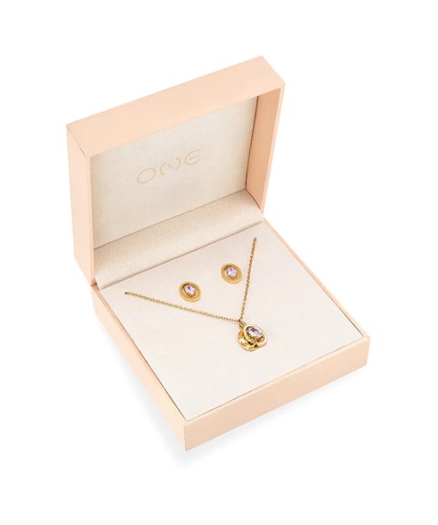 One Birthstone Junho Joia Colar Brincos Set Mulher OJSET24G06