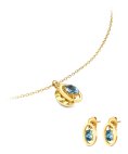 One Birthstone Setembro Joia Colar Brincos Set Mulher OJSET24G09