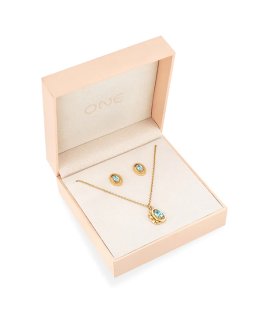 One Birthstone Dezembro Joia Colar Brincos Set Mulher OJSET24G12