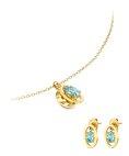 One Birthstone Dezembro Joia Colar Brincos Set Mulher OJSET24G12