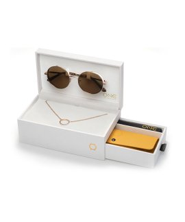 One Unique Box Rosegold Colar Óculos de Sol Set Mulher OSBMS4572RCC321H