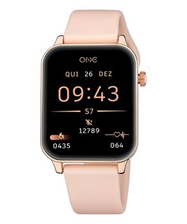 One Frame Rosegold Silicone Relógio Smartwatch Mulher OSW4197RS61L