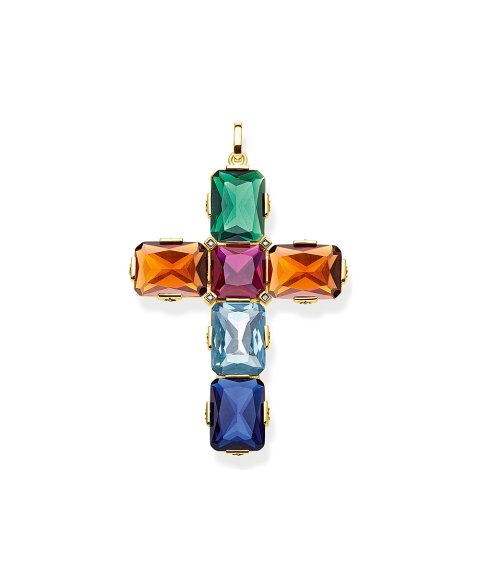 Thomas Sabo Cross Colourful Stones Joia Pendente Colar Mulher PE858-996-7