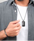 Police Geometric Metal Joia Pulseira Homem PEAGB0001401 Police Geometric Metal Joia Pulseira Homem PEAGB0001401