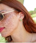 Pereirinha Coração Beirão Raízes Joia Brincos Ouro 19K e Esmeralda Mulher PEOAEMC14348G