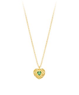Pereirinha Coração Beirão Origem Joia Colar Ouro 19.2K, Esmeralda e Diamantes Mulher PEOCLAPMC25653W