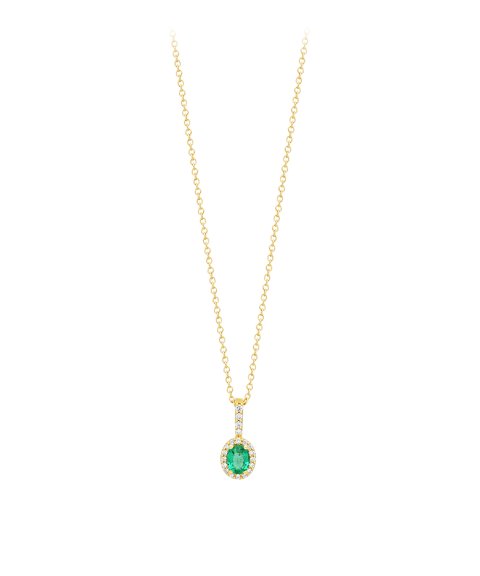 Pereirinha Elisabete Joia Colar Ouro 19.2K, Esmeralda e Diamantes Mulher PEOMJ4902CLJOA