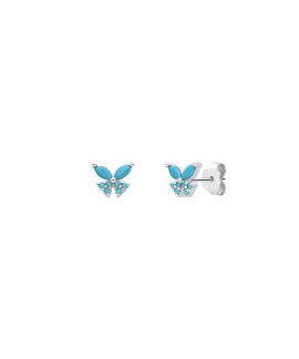 Pereirinha Mariposa Turquesa Joia Brincos Mulher PERCPE1325RDTU
