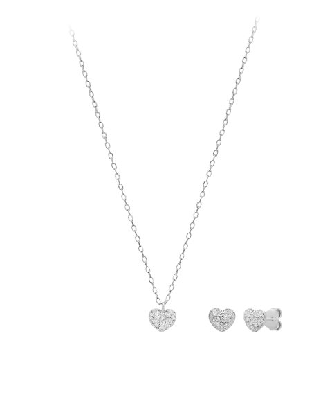 Pereirinha Coração Brilhante Joia Colar Brincos Set Mulher PERFLCJ0673