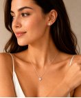 Pereirinha Coração Brilhante Joia Colar Brincos Set Mulher PERFLCJ0673