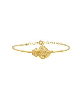 Pereirinha Coração de Chama Joia Pulseira Bangle Ouro 19.2K Mulher PL0147