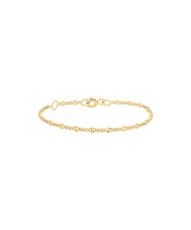 DonaZinda Malha Barbela e Lantejoula Joia Pulseira Ouro 19.2K Menina PULBBLPTLH