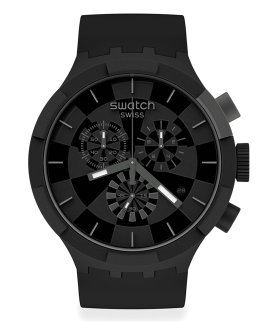 Swatch Big Bold Chrono Checkpoint Black Relógio Cronógrafo Homem SB02B400