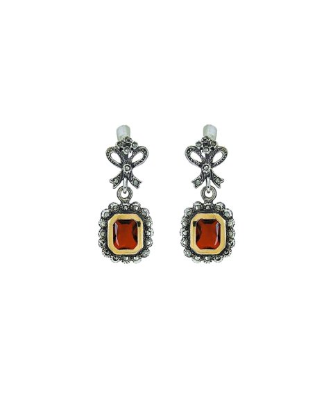 Portugal Jewels Laço Vermelho Marcassites Joia Brincos Mulher SEMC00443R