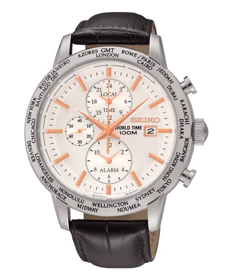 Seiko Neo Sports World Time Relógio Chronograph Homem SPL053P1 Seiko Neo Sports World Time Relógio Chronograph Homem SPL053P1