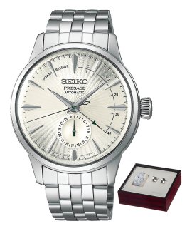 Seiko Presage Automatic Gift Set Relógio Botões de Punho Set Homem SSA341J1EST