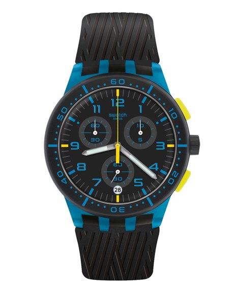 Swatch Chrono Plastic Blue Tire Relógio Cronógrafo Homem SUSS402 Swatch Chrono Plastic Blue Tire Relógio Cronógrafo Homem SUSS402