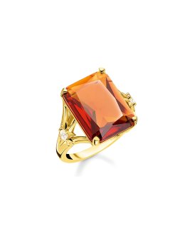 Thomas Sabo Orange Stone Joia Anel Mulher TR2261-971-8