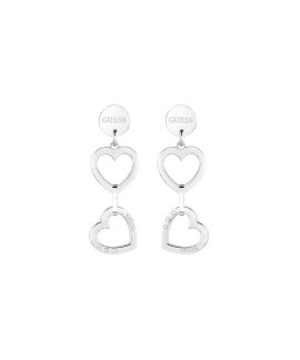 Guess Hearted Chain Joia Brincos Mulher UBE29055