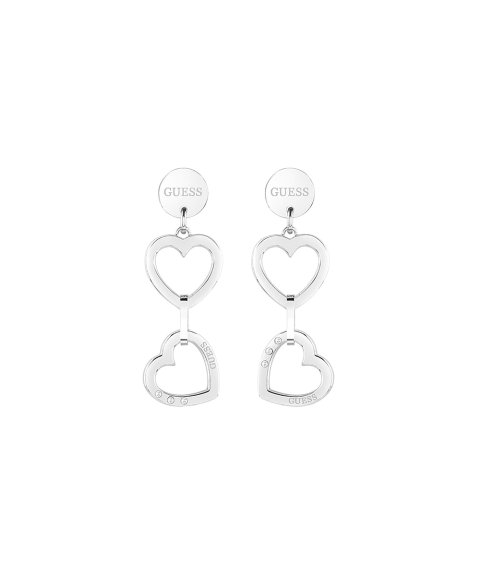 Guess Hearted Chain Joia Brincos Mulher UBE29055