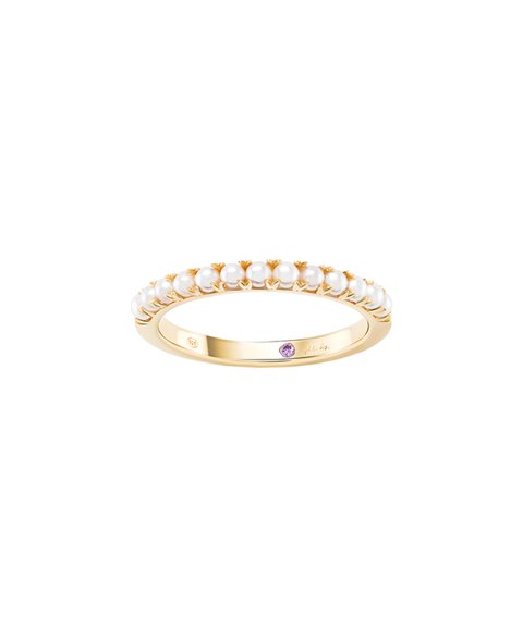 Unike Jewellery Mia Rose Pearls Gold Joia Anel Mulher UK.AN.1204.0377
