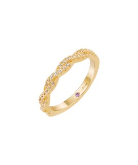 Unike Jewellery Mia Rose Braid Shiny Gold Joia Anel Mulher UK.AN.1204.0478