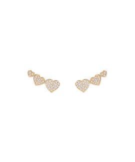 Unike Jewellery Matchy 3 Hearts Gold Joia Brincos Mulher UK.BR.1204.0140