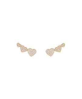 Unike Jewellery Matchy 3 Hearts Gold Joia Brincos Mulher UK.BR.1204.0140