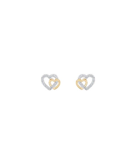 Unike Jewellery Classy Two Hearts Gold Joia Brincos Mulher UK.BR.1204.0150 Unike Jewellery Classy Two Hearts Gold Joia Brincos Mulher UK.BR.1204.0150