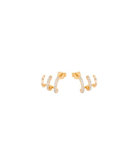 Unike Jewellery Classy 3 Lines Shiny Joia Brincos Mulher UK.BR.1204.0163