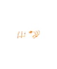 Unike Jewellery Classy 3 Lines Shiny Joia Brincos Mulher UK.BR.1204.0163