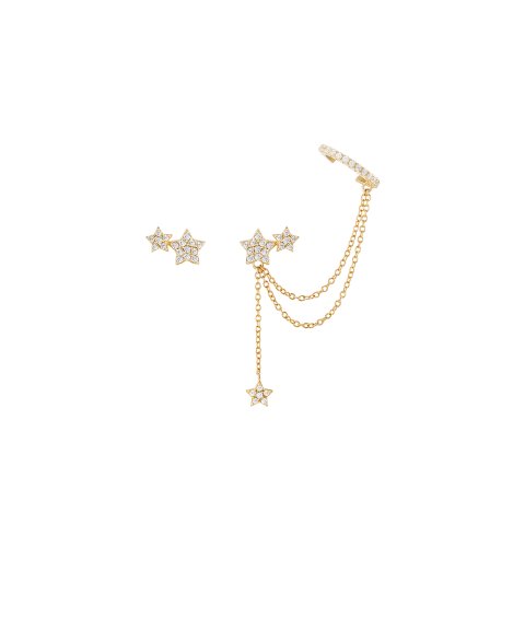 Unike Jewellery Matchy Star Chain and Ear cuf Joia Brincos Ear Cuff Mulher UK.BR.1204.0169