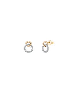 Unike Jewellery Christmas Edition Circle and Heart Joia Brincos Mulher UK.BR.1204.0204