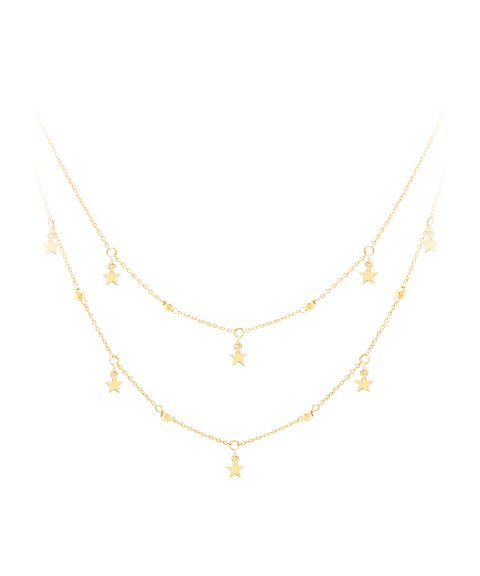 Unike Jewellery Winter Double Gold Stars Joia Colar Mulher UK.CL.0117.0177
