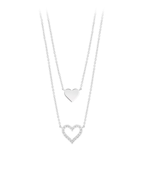 Unike Jewellery Two Layered Heart Joia Colar Mulher UK.CL.1204.0219