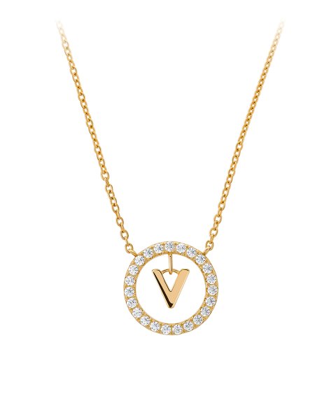 Unike Jewellery Classy Letter V Joia Colar Mulher UK.CL.1204.0309