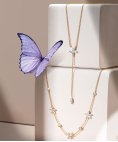 Unike Jewellery Matchy Navete Flowers and Butterfly Joia Colar Mulher UK.CL.1204.0315