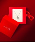 Unike Jewellery Christmas Edition Double Heart Joia Colar Mulher UK.CL.1204.0320