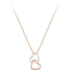 Unike Jewellery Love in Rose 2 Hearts Joia Colar Mulher UK.CL.1205.0104